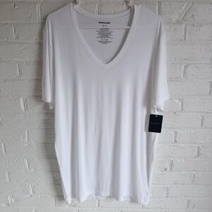 NWT Tommy John white V- Neck T-shirt Second Skin XL /TG lightweight